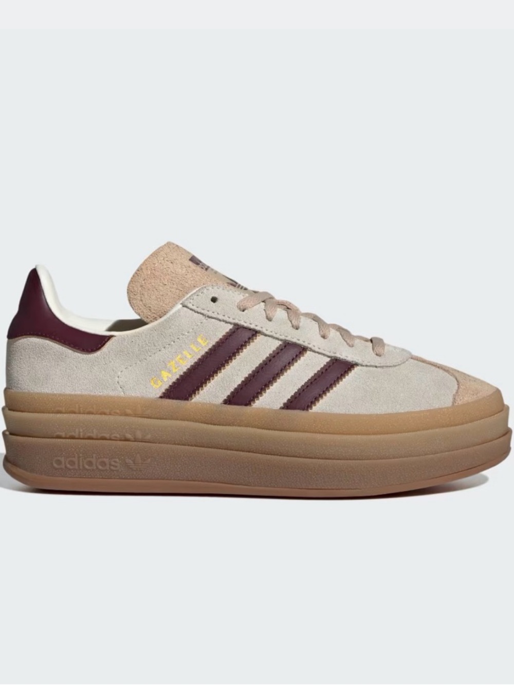 adidas Gazelle Platform Sneaker in Beige and Burgundy
